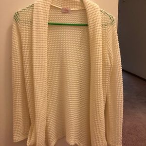 Crochet women’s sweater ivory